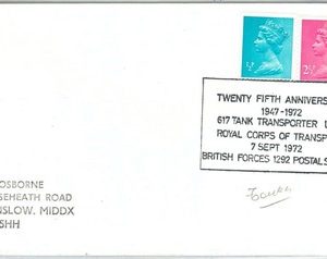 64637 -   GB - POSTAL HISTORY - POSTMARK on CARD 1972  - MILITARY Tank