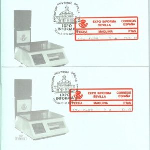 86671 - SPAIN - Postal History - FRAMA LABEL on 2 COVERS from SEVILLA 1988