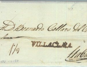 89609 - HAVANA - POSTAL HISTORY - PREPHILATELIC COVER from VILLACLARA 1828
