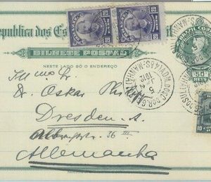 89562 - BRAZIL - Postal History -  POSTAL STATIONERY CARD to GERMANY 1912