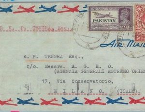 89187 - PAKISTAN - POSTAL HISTORY -  Airmail  COVER to ITALY  1948