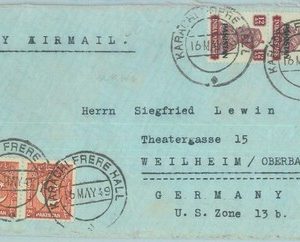 89175 - PAKISTAN - POSTAL HISTORY -  Airmail COVER to Germany USA ZONE! 1949