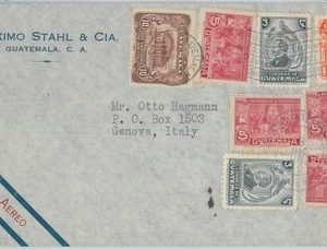 81675 - GUATEMALA -  POSTAL HISTORY -  AIRMAIL COVER to ITALY 1947