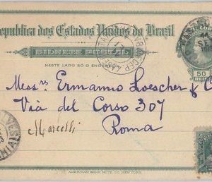 74378 - BRAZIL - POSTAL HISTORY -  Postal STATIONERY CARD to ITALY 1913