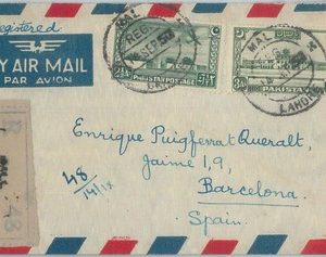 74889 - PAKISTAN - POSTAL HISTORY -  REGISTERED  COVER to SPAIN  1950