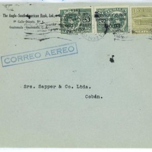 99845 - GUATEMALA - POSTAL HISTORY - AIRMAIL COVER   2 Slogan Postmarks 1933