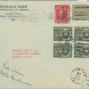 86047 - GUATEMALA - POSTAL HISTORY - Overprinted stamps on AIRMAIL COVER 1935