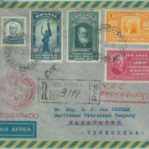 89585 - BRAZIL - POSTAL HISTORY - REGISTERED COVER to VENEZUELA  1940