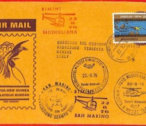 aa5168 - PAPUA New GUINEA - Postal History - COVER to ITALY - Helicopter flights