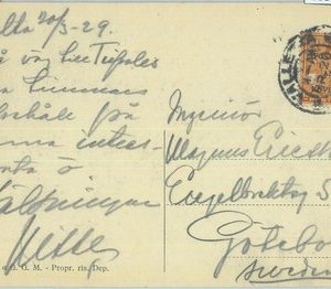 83367 - MALTA - Postal History - POSTCARD to SWEDEN  1929