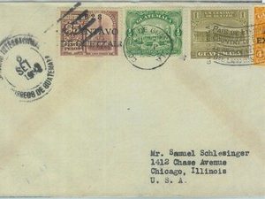 86054 - GUATEMALA - POSTAL HISTORY - Overprinted stamps on AIRMAIL COVER 1931