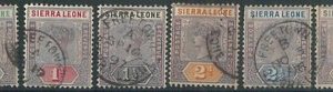 70650 -  SIERRA LEONE - STAMPS : Stanley Gibbons # 41/46 -  Very finely USED