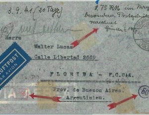 71318 - GERMANY - Postal History -  LATI  FLIGHT to ARGENTINA 31.08.1941 Pastore