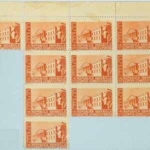84190 - SPAIN - STAMPS  - Cortes Costituyentes - MISSPERF block of 11  MINT MNH