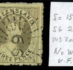 aa5625g  - Australia QUEENSLAND - STAMP - SG # 25  No Watermark  - USED