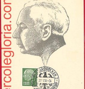 54578 - GERMANY SAAR - Postal History - MAXIMUM CARD  - Famous People - 1957