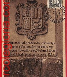 56885a- ANDORRA - Postal History- MAXIMUM CARD-Coat of arms of Casa la Vall-1939