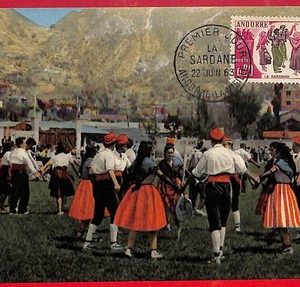 56893 - ANDORRA - Postal History- MAXIMUM CARD - Ethnic Costumes DANCE 1963