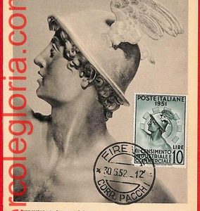 51522 - ITALY - Postal History - MAXIMUM CARD  - Mercury MYTHOLOGY  - 1952