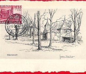57023  - BELGIUM - Postal History -  MAXIMUM CARD - Chèvremont Architecture 1948
