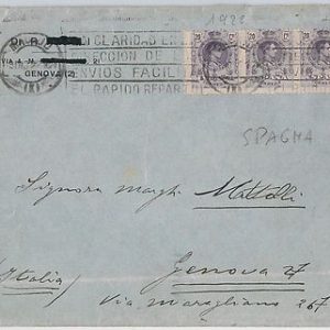 MEDALLON  - España - HISTORIA POSTAL: CARTA a ITALIA 1922