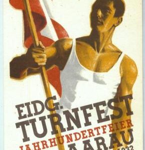 Lib7434 - VINTAGE  SPORT Illustrated  POSTCARD  - 1932 AARAU Turnfest