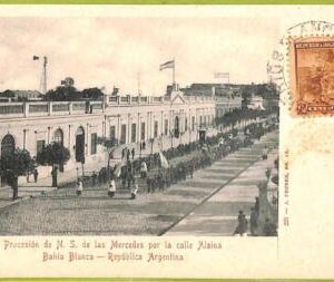 af0060 - ARGENTINA - VINTAGE POSTCARD - Bahia Blanca - Calle Alsina