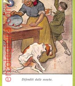 af4357 - ITALY -  VINTAGE POSTCARD - ILLUSTRATED  - DOGS Red Cross MALARIA