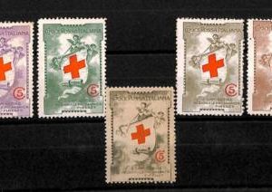 af6894 - SET OF 5  POSTER STAMP - Italy RED CROSS Firenze CROCE ROSSA ITALIANA