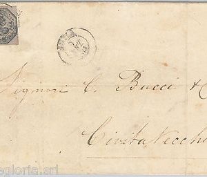 ANTICHI STATI: PONTIFICIO - STORIA POSTALE: Sass 7a su BUSTA da ROMA 1854