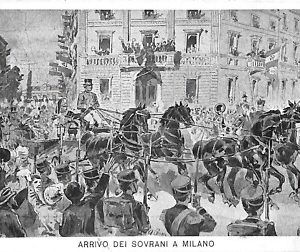 ab2008 - CARTOLINA D'EPOCA - MILANO Città : Arrivo del Sovrani a Milano