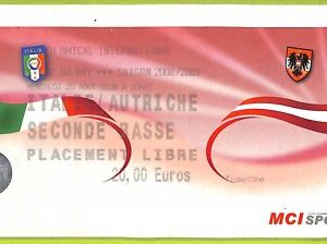 C1687- Vecchio BIGLIETTO PARTITA CALCIO 2008-2009 ITALIE VS AUTRICHE