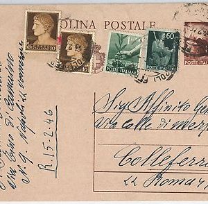 47293  ITALIA: INTERO POSTALE affrancatura mista  Luogotenenza / Repubblica 1946