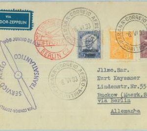 89759  - BRAZIL - Postal History - AIRMAIL COVER to GERMANY via CONDOR ZEPPELIN