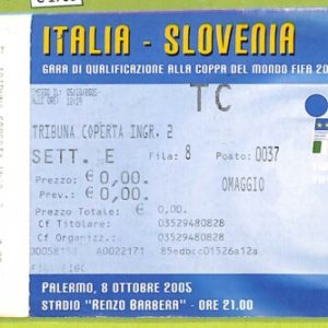 C1703- Vecchio BIGLIETTO PARTITA CALCIO 2005 ITALIA VS SLOVENIA