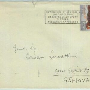 67950 - ITALY - POSTAL HISTORY -  SPECIAL POSTMARK:  CYCLING Giro d'Italia 1956
