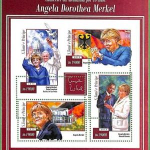 A3523-Sao Tome & Principe ERROR MISSPERF 2015 PERSONAS Angela Merkel política