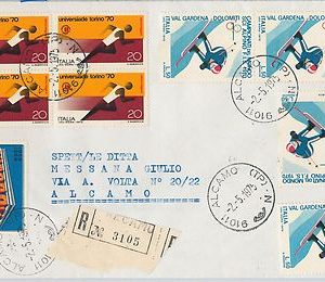 47316  - ITALIA Repubblica - STORIA POSTALE - Sass 734Aa x 3 VARIETA' su BUSTA