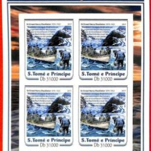 A3273- SAO TOME & PRINCIPE, ERROR IMPERF Miniatur s: 2017 Shackleton, Antarktis