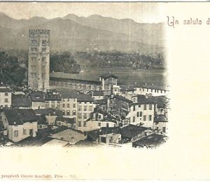 73565 - CARTOLINA d'Epoca - LUCCA  citta' - Un SALUTO  1902