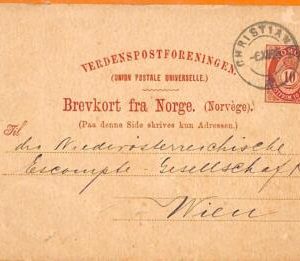 99383 -  NORWAY - Postal History -   STATIONERY CARD to AUSTRIA  1895
