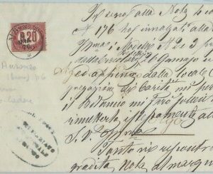 80455 - REGNO - storia postale - BUSTA - LETTERA da AURONZO. 1876