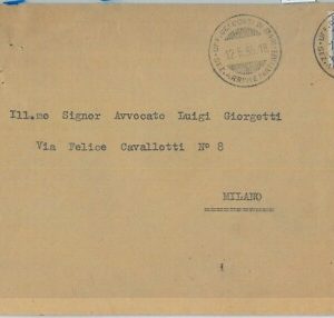 80461 - REGNO - STORIA POSTALE: BUSTA con raro annullo di BARI  1936