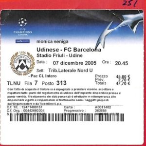 C1586 -  BIGLIETTO PARTITA CALCIO Fútbol - 2005/06   UDINESE  vs BARCELONA