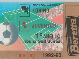 C0001 - Vecchio  BIGLIETTO PARTITA CALCIO - 1992 / 1993 : TORINO - JUVENTUS