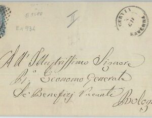 82436 - REGNO - STORIA POSTALE - Sass 24 su BUSTA con annullo NUMERALE: Cervia