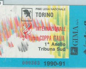 C0140 - Vecchio  BIGLIETTO PARTITA CALCIO - 1990 / 1991 : TORINO - INTER