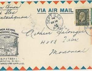 x0227 - CANADA - POSTAL HISTORY - 1st FLIGHT COVER: SEPT ILES - ST PIERRE Mu #24