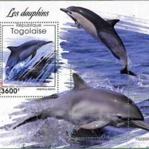B1874 - TOGOLAISE - ERROR MISPERF Stamp Sheet - 2023 - Dolphins, Marine Life