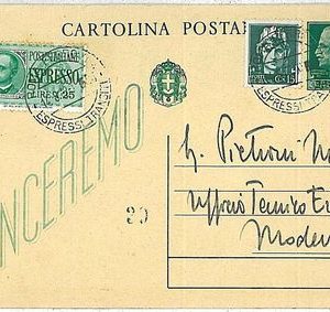 ITALIA REGNO:  storia postale - INTERO POSTALE spedito ESPRESSO 1942